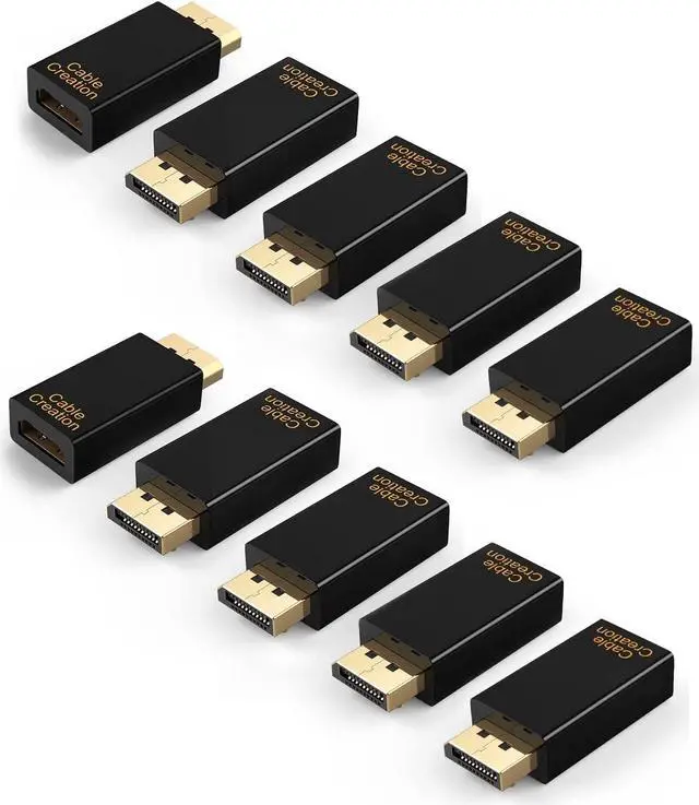 Main image of DisplayPort to HDMI Adapter 10 Pack 1080P Gold Plated DP to HDMI Adapter (Male to Female) 1.3V Uni-Directional Display Port to HDMI Adapter