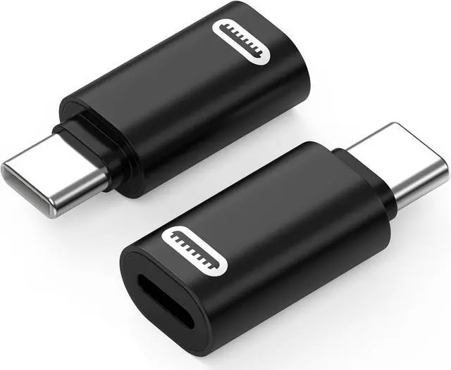 Main image of Lightning Female to USB C Male Adapter 2Pack USB-C to Lightning Adapter for iPhone 15/16 Pro/16 Pro Max/Plus Galaxy S24 iPad Pro/Air for Fast Charging/Data Transfer Not for Audio/OTG Black PD