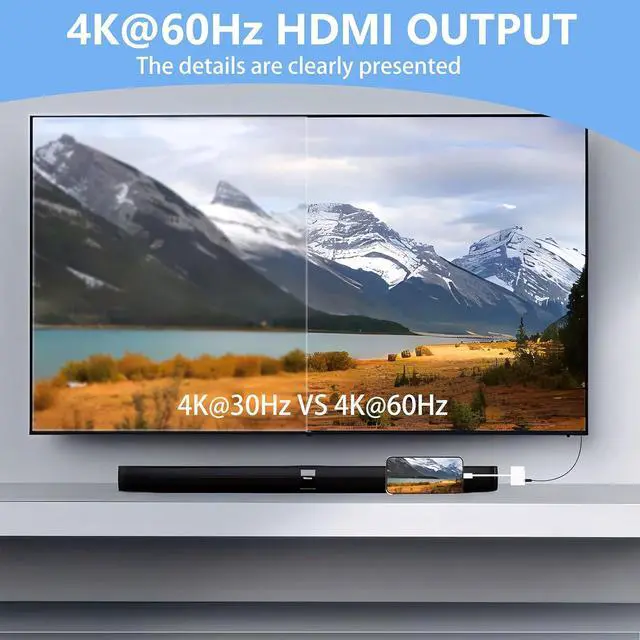 Alt view image 4 of 7 - USB C to HDMI for TV 4K@60Hz Type C to HDMI Adapter with Charging Port iPhone to Hdmi to USB C Adapter Compatible for iPhone 16/15 Series/iPad Pro/Galaxy/MacBook Pro to HDTV Projector