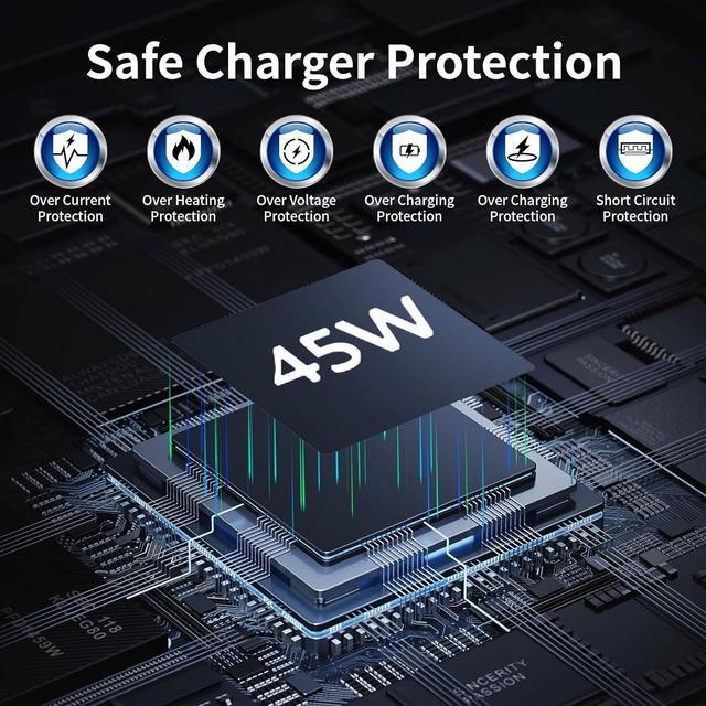 Alt view image 7 of 7 - iPhone 16 Pro Max Charger Fast Charging 45W USB C iPhone 16 Super Fast Charger Block with 10ft Long Type C Charging Cable Cord for iPhone 16/16 Pro/16 Pro Max/16 Plus 15/15 Pro Max/Pro Galaxy S24