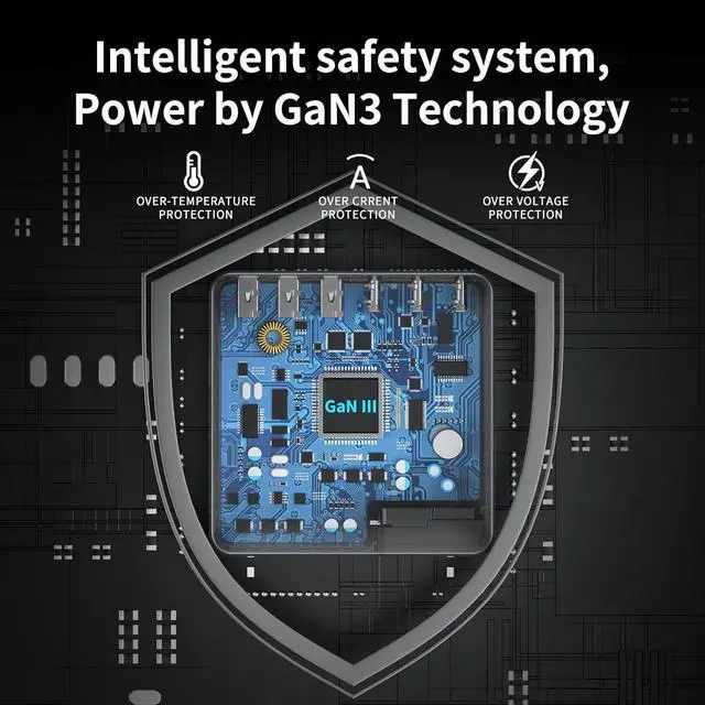 Alt view image 6 of 6 - USB C Charger 300W Foldable 6-Port Fast Charger Block Charging Station HUB Brick PD PPS 100W Laptop Charger Compatible with  HP MacBook Pro/All iPhone 1615/14/13/Pro Max/Galaxy Note