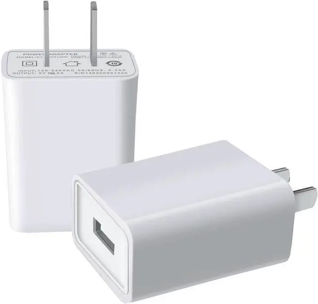 Main image of USB Wall Charger ?. USB Wall Plug 5V 2A AC Power Adapter Compatible with iPhone Pad  Tablet Kindle and More (White 2pack)