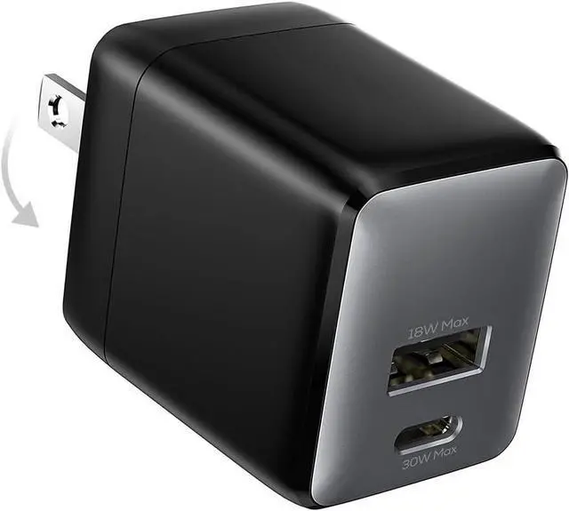 Main image of USB C Charger Block 30W USB C Charger Fast Charging Dual-Port Compact USB Charger Block with Foldable Plug Compatible with 16/16 Pro/15/15 Plus/15 Pro/15 Pro Max/14/13/12/11
