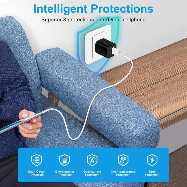 Alt view image 3 of 7 - USB Charger Block 2-Pack Wall Charger (5V 1A) USB Plug Charger Brick Power Adapter Charing Cube Box for iPhone 16/15/14/13/12/11/SE/XR  Galaxy S24/S23/S22/S21 Google Pixel 9 Pro XL/8a/8/7/6