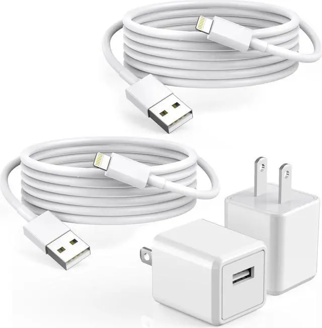 Main image of iPhone Charger 2Pack 6FT USB Wall Charger Fast Charging USB Cable Charging Cube Travel Plug Block with 6Foot Fast Cuble Lightning Cable Cord for iPhone 14 13 12 11 Pro Max XS XR X 8 7 SE2022 iPad