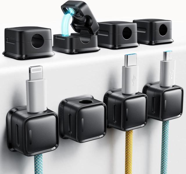 Main image of Cord Organizer Holder 8 Pack Magnetic Desk Cable Clips Management Hide Phone Charging Cable Keeper Strong Adhesive Wire Charger Holder for Nightstand Kitchen Appliances Office Supplies