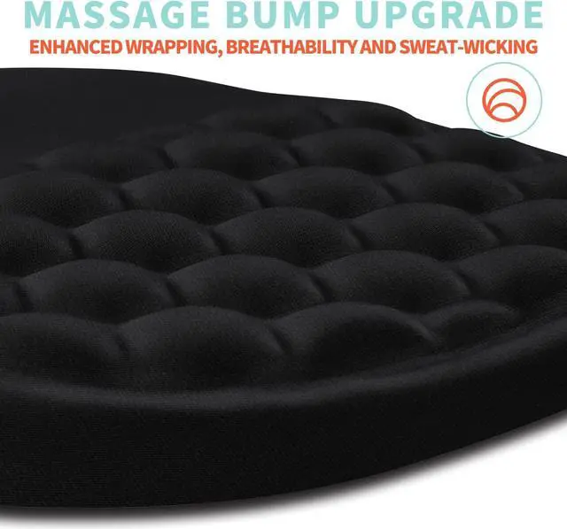 Alt view image 3 of 6 - Ergonomic Mouse Pad Wrist Support with Memory Foam Massage Bulge Carpal Tunnel Pain Relief Mousepad Wrist Rest for Mouse(12x8 inch Black)