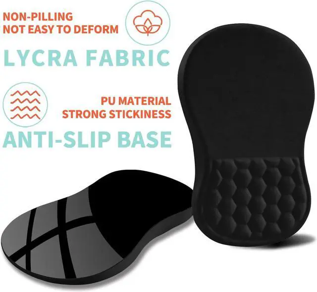 Alt view image 6 of 6 - Ergonomic Mouse Pad Wrist Support with Memory Foam Massage Bulge Carpal Tunnel Pain Relief Mousepad Wrist Rest for Mouse(12x8 inch Black)