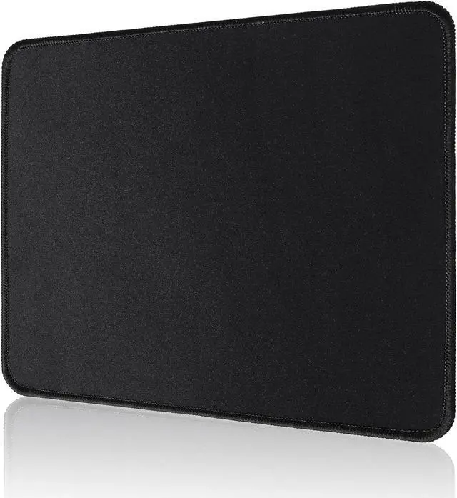 Main image of Mouse Pad with Stitched Edge Non-Slip Rubber Base Mouse Mat for Laptop& Computer Small Mouse Pad for Gamer Office & Home Black Square Mousepad 9.8x 8.3x 0.08