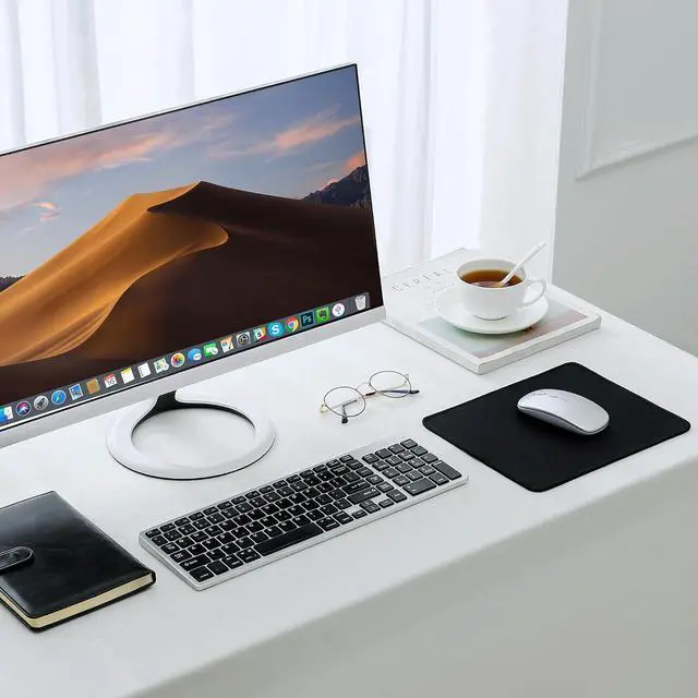 Alt view image 2 of 6 - Mouse Pad with Stitched Edge Non-Slip Rubber Base Mouse Mat for Laptop& Computer Small Mouse Pad for Gamer Office & Home Black Square Mousepad 9.8x 8.3x 0.08