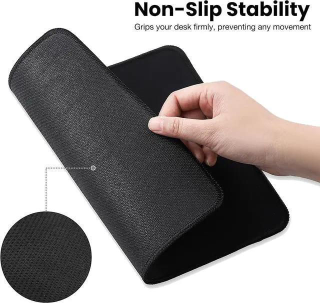 Alt view image 5 of 6 - Mouse Pad with Stitched Edge Non-Slip Rubber Base Mouse Mat for Laptop& Computer Small Mouse Pad for Gamer Office & Home Black Square Mousepad 9.8x 8.3x 0.08