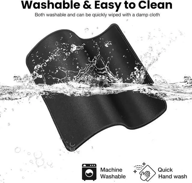 Alt view image 6 of 6 - Mouse Pad with Stitched Edge Non-Slip Rubber Base Mouse Mat for Laptop& Computer Small Mouse Pad for Gamer Office & Home Black Square Mousepad 9.8x 8.3x 0.08