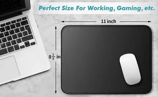 Alt view image 2 of 7 - Mouse Pad 3 Packs Basic Black Mouse Pad for Desk 11 x 8 3/4 x 1/8 in with Urtra-Smooth Surface Stitched Edges and Non-Slip Rubber Base. Computer Mouse Pads for Laptop & PC Gaming & Working.
