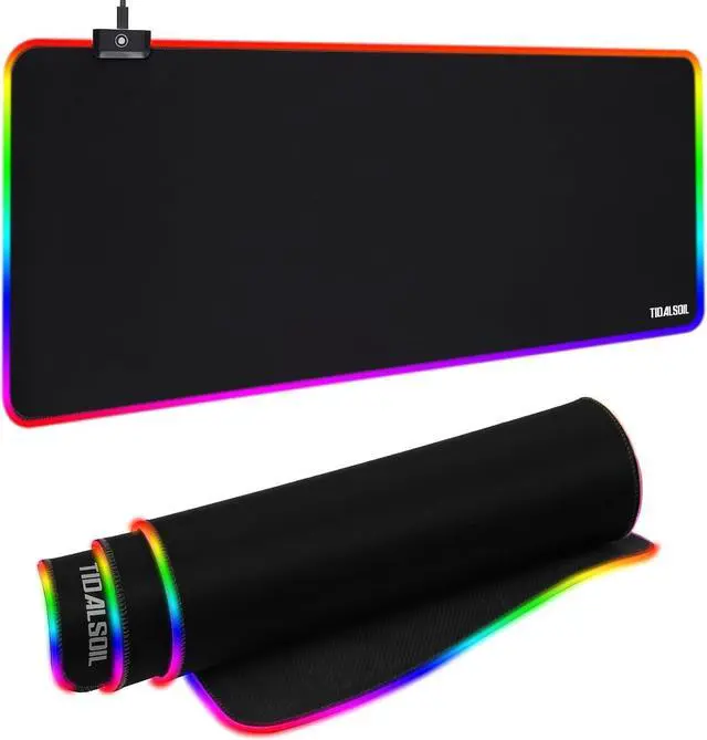 Main image of RGB Gaming Mouse Pad 31.5 x 11.8 Inch Oversized Mouse Mat with 12 Light Modes Non-Slip Rubber Base Large Keyboard Mouse Pad for PC Gaming Office Black