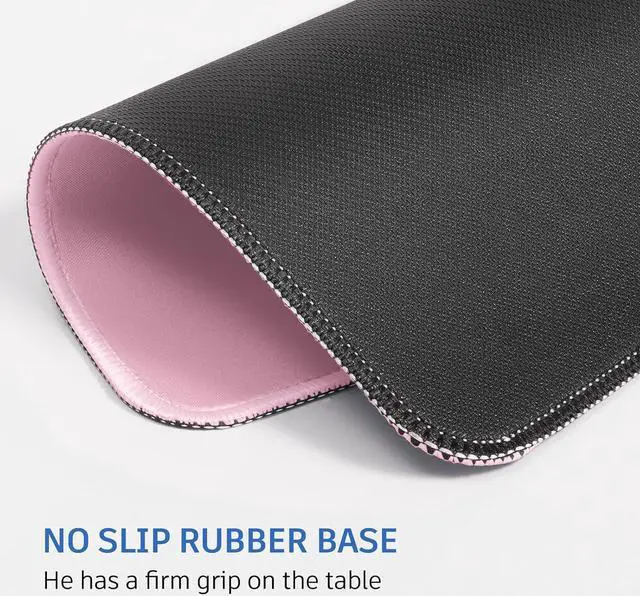 Alt view image 4 of 6 - Pink Mouse Pad Nice and Cute Mouse Pad Splash-Proof Textured 10.2 x 8.2Inch Stitched Edge Non-Slip Waterproof Rubber