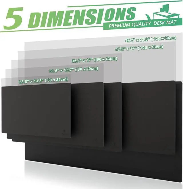 Alt view image 4 of 6 - Leather Desk Mat Large Office Desk Pad Computer Desk Mat Laptop Mat for Desk Desk Protecor Mat Desktop Mat Desk Writing Pad Desk Blotter Pad Desk Cover Mat (31.5x15.7 Black)
