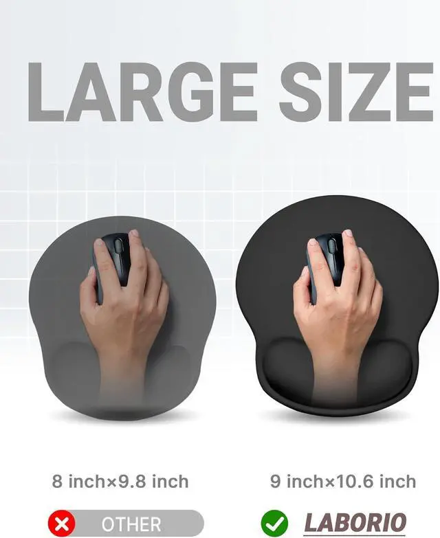 Alt view image 4 of 7 - Ergonomic Mouse Pad Wrist Support Comfortable Mouse Pad Wrist Rest Relieve Wrist Pain Gel Mouse pad Non-Slip Rubber Base Mousepad for Laptop Computer Prefect for Office & HomeBlack