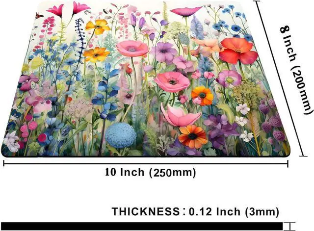 Alt view image 2 of 6 - Gorgeous Flowers Plants Mouse Pad Pink Floral Rose Mouse Pads for Desk Soft Computer Mouse Mat Cute Mousepad Cloth Computer Mouse Pads for Women Square Waterproof Non-Slip Rubber Base MousePads