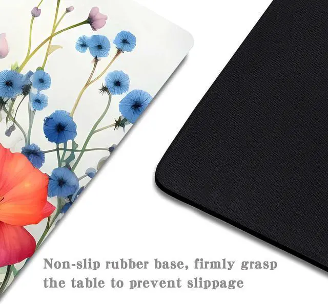 Alt view image 4 of 6 - Gorgeous Flowers Plants Mouse Pad Pink Floral Rose Mouse Pads for Desk Soft Computer Mouse Mat Cute Mousepad Cloth Computer Mouse Pads for Women Square Waterproof Non-Slip Rubber Base MousePads