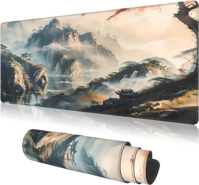 Main image of Large Mouse Pads Anime Landscape Mountain Wilderness Wonderland Non-Slip Rubber Base Gaming Mousepad Keyboard and Mouse Pad with Stitched Edges PC Desk Mat for Game Work Office(31.5*11.8)