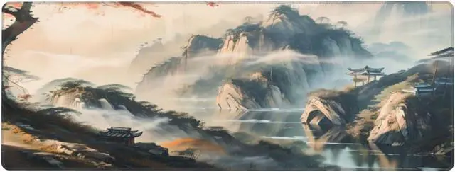 Alt view image 3 of 7 - Large Mouse Pads Anime Landscape Mountain Wilderness Wonderland Non-Slip Rubber Base Gaming Mousepad Keyboard and Mouse Pad with Stitched Edges PC Desk Mat for Game Work Office(31.5*11.8)