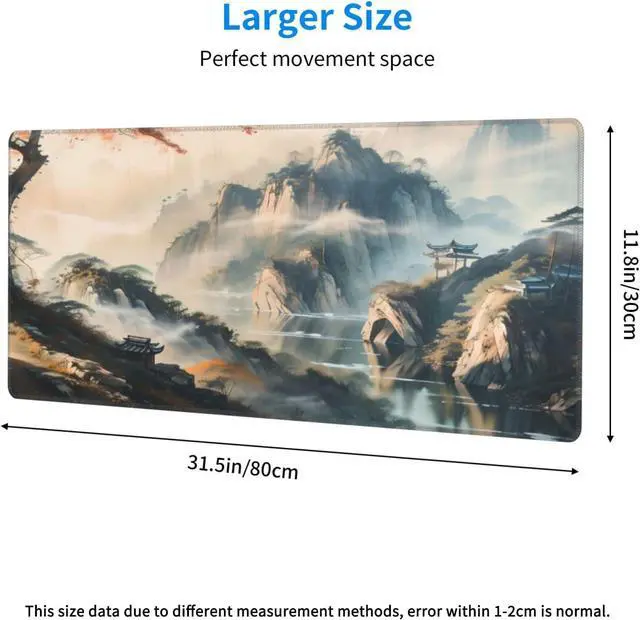 Alt view image 4 of 7 - Large Mouse Pads Anime Landscape Mountain Wilderness Wonderland Non-Slip Rubber Base Gaming Mousepad Keyboard and Mouse Pad with Stitched Edges PC Desk Mat for Game Work Office(31.5*11.8)