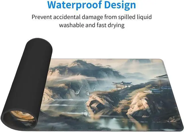 Alt view image 5 of 7 - Large Mouse Pads Anime Landscape Mountain Wilderness Wonderland Non-Slip Rubber Base Gaming Mousepad Keyboard and Mouse Pad with Stitched Edges PC Desk Mat for Game Work Office(31.5*11.8)