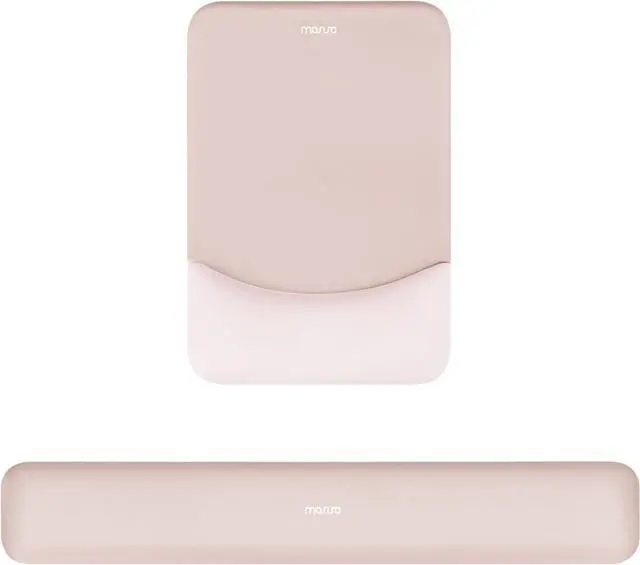 Main image of Wrist Rest Support for Mouse Pad&Keyboard Set Rectangular Ergonomic Mousepad Non-Slip Base Home/Office Pain Relief&Easy Typing Pad with Neoprene Cloth&Raised Curved Memory Foam Apricot