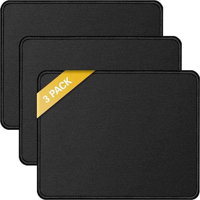 Main image of Mouse Pads 3 PCS Black Standard Mouse Pads Office and Gaming Stitched Edges Rubber Anti Slip Base Mouse pad Dirt Resistant Durable Square 10.2 inches x 8.3 inches x 0.12 inches