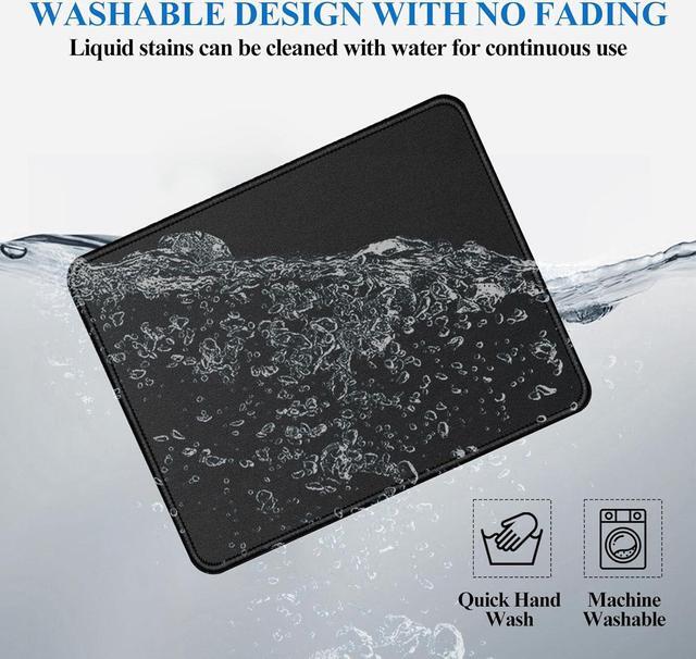 Alt view image 6 of 7 - Mouse Pads 3 PCS Black Standard Mouse Pads Office and Gaming Stitched Edges Rubber Anti Slip Base Mouse pad Dirt Resistant Durable Square 10.2 inches x 8.3 inches x 0.12 inches