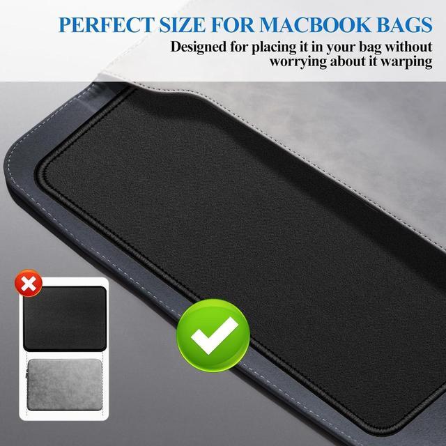 Alt view image 7 of 7 - Mouse Pads 3 PCS Black Standard Mouse Pads Office and Gaming Stitched Edges Rubber Anti Slip Base Mouse pad Dirt Resistant Durable Square 10.2 inches x 8.3 inches x 0.12 inches