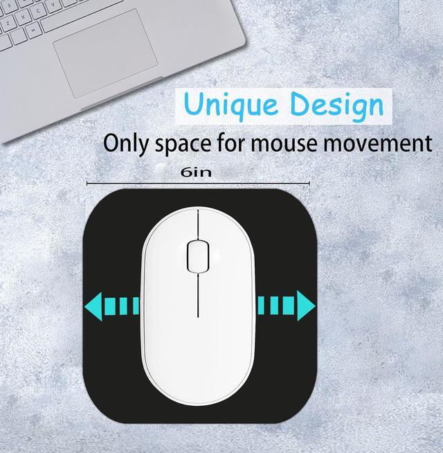 Alt view image 2 of 6 - Mini Mouse Pad 6x6 Inches Waterproof Non-Slip Rubber Base for Laptop Keyboard Tray Wireless Mouse Home Office Travel (Black)