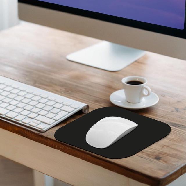 Alt view image 6 of 6 - Mini Mouse Pad 6x6 Inches Waterproof Non-Slip Rubber Base for Laptop Keyboard Tray Wireless Mouse Home Office Travel (Black)