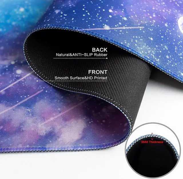 Alt view image 3 of 7 - Gaming Mouse Pad Large Mouse Pad for Desk Desk Mat Extended Mousepad Cute Purple Mouse Pad with Non-Slip Rubber Base XL Desk Pad for Home Office Gaming (31.5x15.7 Cat)