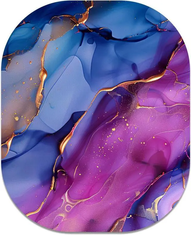 Main image of Small Mouse Pad, 6 x 7 Inch, Oval Mini Mouse Pad with Non-Slip Rubber Base for Laptop Wireless Mouse Keyboard Tray Mousepad, Marble Patterns