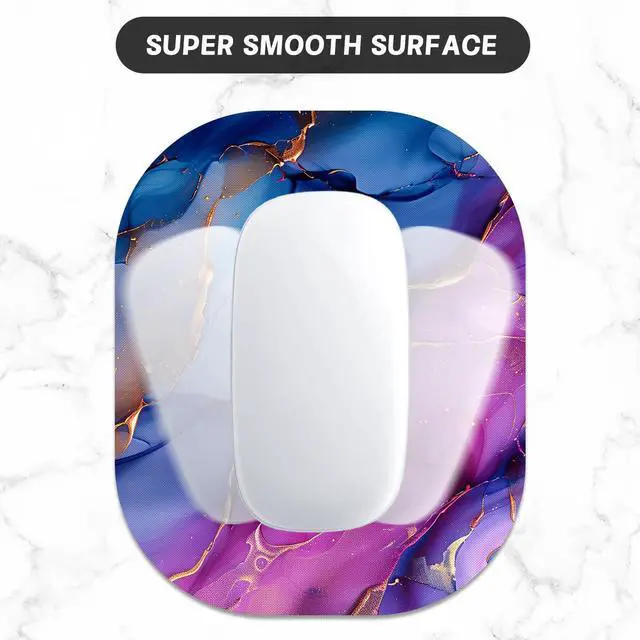 Alt view image 4 of 7 - Small Mouse Pad, 6 x 7 Inch, Oval Mini Mouse Pad with Non-Slip Rubber Base for Laptop Wireless Mouse Keyboard Tray Mousepad, Marble Patterns