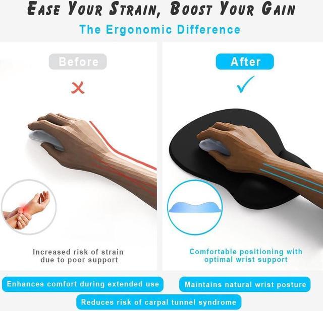 Alt view image 3 of 7 - ErgoComfort Gel Wrist Rest Mouse Pad-Ergonomic Office Mousepad with Wrist Support-Non-Slip Design Desk Accessories Mat for Home&Game Decor (02Pink Serenity)