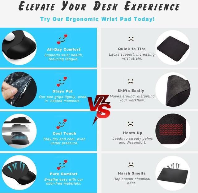 Alt view image 6 of 7 - ErgoComfort Gel Wrist Rest Mouse Pad-Ergonomic Office Mousepad with Wrist Support-Non-Slip Design Desk Accessories Mat for Home&Game Decor (02Pink Serenity)