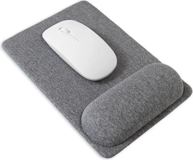 Main image of Standard Mouse Pad with Wrist Support Hand-Made Ergonomic Mouse Mat with Non-Slip Base for Home Office & Travel Comfortable Lightweight for Easy Typing and Pain Relief Grey