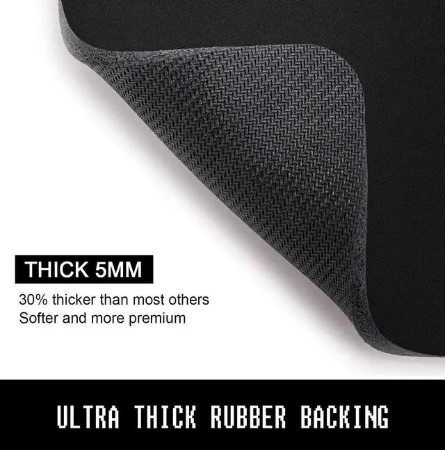Alt view image 3 of 6 - Mouse Pad 30% Thicker Black Computer Mousepad Anti-Slip Rubber Mouse Mat with Stitched Edges for Gaming Office Laptop PC Women & Men 8 x 10 Inch Thick 5mm Modern Design Square