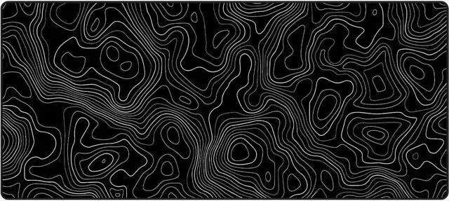 Alt view image 2 of 7 - Black Topographic Large Gaming Mouse Pad XXL Mousepad Big Mouse Mat Desk Pad for Keyboard and Mouse Gaming Computer Laptop PC Desk Office Accessories