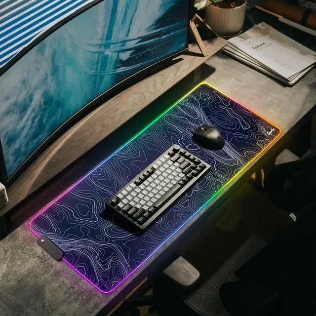 Alt view image 3 of 7 - RGB Large Gaming Mouse Pad Extended Soft LED Mouse Pad Non-Slip Rubber Base Water Resist Keyboard Pad Computer Mousepad 31.5×11.8 inches