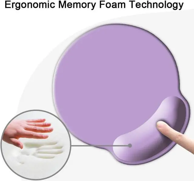 Alt view image 4 of 7 - Ergonomic Mouse Pad with Wrist Support Cute Wrist Pad with Non-Slip Rubber Base for Computer Laptop Home Office Gaming Working Easy Typing & Pain Relief Clove Purple