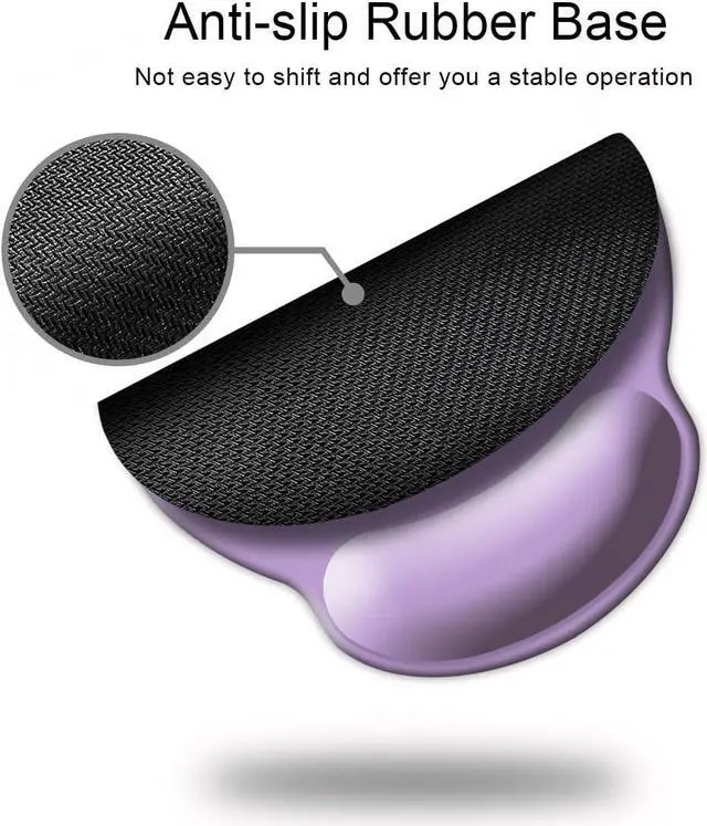 Alt view image 5 of 7 - Ergonomic Mouse Pad with Wrist Support Cute Wrist Pad with Non-Slip Rubber Base for Computer Laptop Home Office Gaming Working Easy Typing & Pain Relief Clove Purple