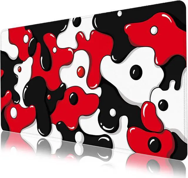 Main image of ? Gaming Mouse Pad for Desk Large Cute Mousepad Laptop Japanese Geometric Red Anime Mouse Mat Long XXL Waterproof Keyboard Pads Big Non-Slip Mouse Pads for Game Office Home31.5 x 15.7 in