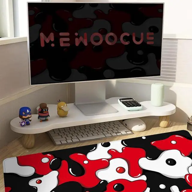 Alt view image 3 of 7 - ? Gaming Mouse Pad for Desk Large Cute Mousepad Laptop Japanese Geometric Red Anime Mouse Mat Long XXL Waterproof Keyboard Pads Big Non-Slip Mouse Pads for Game Office Home31.5 x 15.7 in