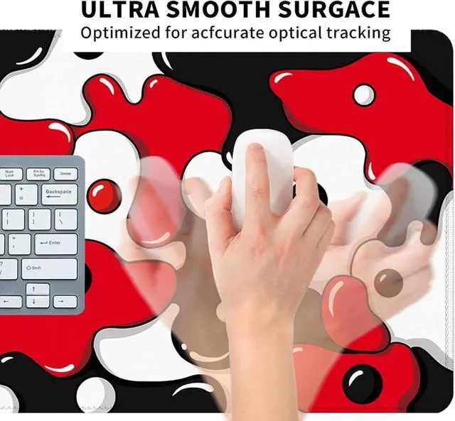 Alt view image 6 of 7 - ? Gaming Mouse Pad for Desk Large Cute Mousepad Laptop Japanese Geometric Red Anime Mouse Mat Long XXL Waterproof Keyboard Pads Big Non-Slip Mouse Pads for Game Office Home31.5 x 15.7 in