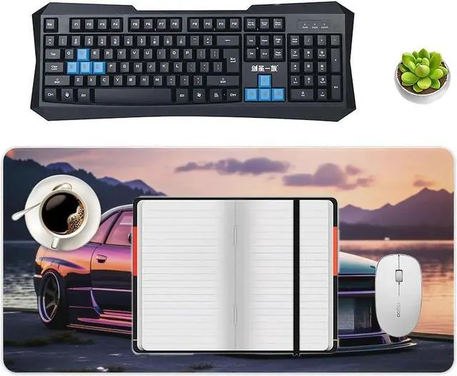 Alt view image 4 of 7 - JDM Car R34 Large Mouse Pad Japanese Car Purple Sea Cool Desk Mat Computer Accessories Gaming Office Organizers Supplies Decor Essentials Keyboard Pads for Desk Rubber 30x60cm