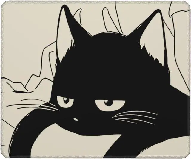 Main image of Black Cat Mouse Pad Cute Anime Kawaii Mouse Pads for Wireless Mouse Small Office Computer Mousepad for Desk Laptop with Non-Slip Rubber Base Mouse Mat Sleepy Cat