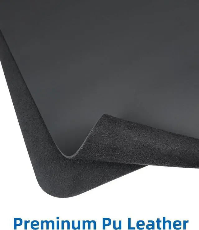 Alt view image 2 of 7 - Non-Slip Desk Pad,Mouse Pad,Waterproof PU Leather Desk Protector,Ultra Thin Large Desk Blotter,Waterproof Keyboard mat for Office/Home/Decor(Black 23.6" x 13")